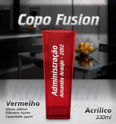 Copo Fusion Acrílico Vermelho 330 ml